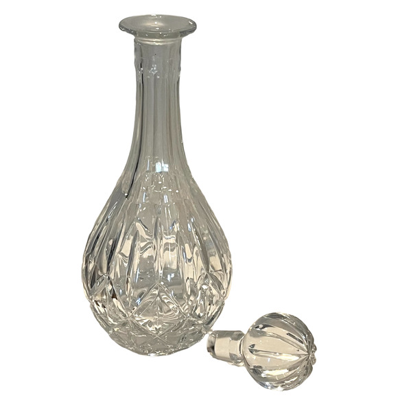 BLOCK Lead CRYSTAL DECANTER & STOPPER 13” Tall Clear Glass Wine Liquor Bottle - Picture 8 of 9